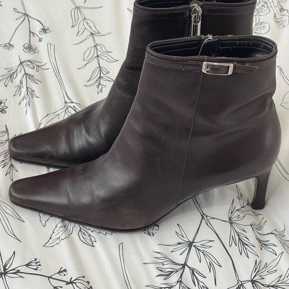 Enrico Gerbi 8 Brown Elegant Leather Ankle Boots with Side‎ Zipper - Picture 1 of 7